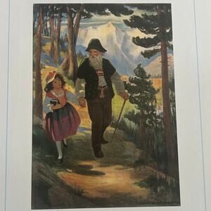 Willcox Smith, Heidi with Grandfather, Book Page, 14x10", Print, ~ 250922-WH 406